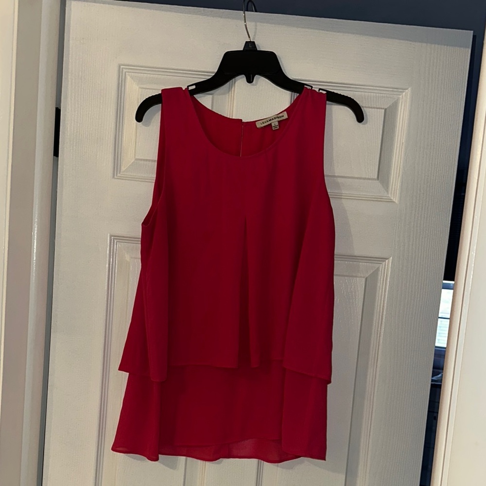 Elegant Pink Sleeveless Layered Top